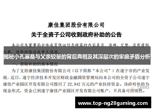 揭秘小孔塞桑与父亲较量的背后真相及其深层次的家庭矛盾分析